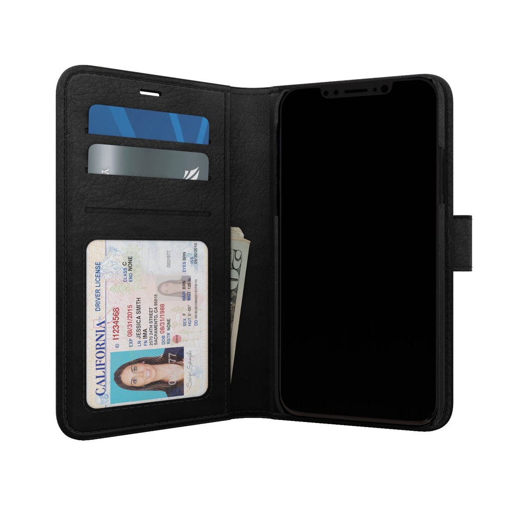 Skech Polo Book Wallet Protective Cover Detachable Case For Apple Iphone Xs Max - Black