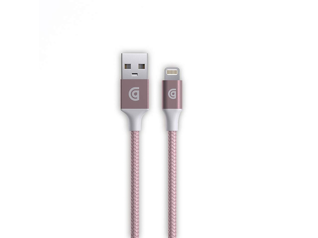 Griffin Extra-Long Premium Braided Lightning Cable, 10 Ft., Tangle Resistant Nylon Cable, Bend Tested, Rose Gold