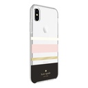 Kate Spade New York Protective Hardshell Case (1-Pc Comold) For Iphone Xs & Iphone X - Charlotte Stripe Black/Cream/Blush/Gold Foil