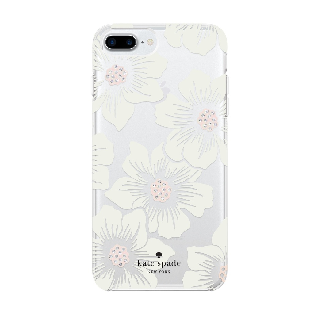 Incipio Apple Iphone 6 Plus/6s Plus/7 Plus/8 Plus Kate Spade Hard-Shell Case - Hollyhock Floral Clear/Cream With Stones
