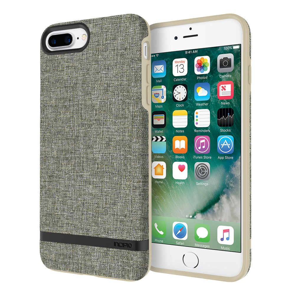 Incipio Carnaby Iphone 8 Plus & Iphone 7 Plus Case Esquire Series With Co-Molded Design And Ultra-Soft Cotton Finish For Iphone 8 Plus & Iphone 7 Plus - Khaki