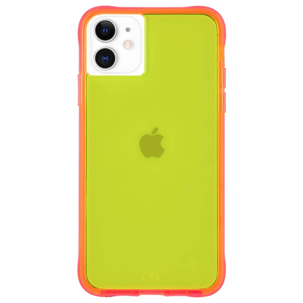 Case-Mate - Tough Neon - Case For Iphone 11 - Glowing Edge - 10 Ft Drop Protection - 6.1 Inch - Yellow/Pink Neon
