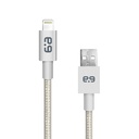 Puregear Braided Metallic Charge-Sync Cable For Apple Lightning Devices - Silver 48"