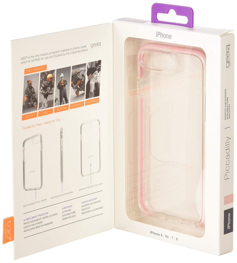 Gear4 Piccadilly Clear Case With Advanced Impact Protection [ Protected By D3o ], Slim, Tough Design For Iphone 7/8 – Rose Gold (26208)
