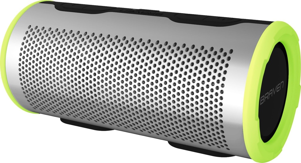 Braven Stryde 360 Degree Sound [2500 Mah] Waterproof Bluetooth Speaker - Silver/Green