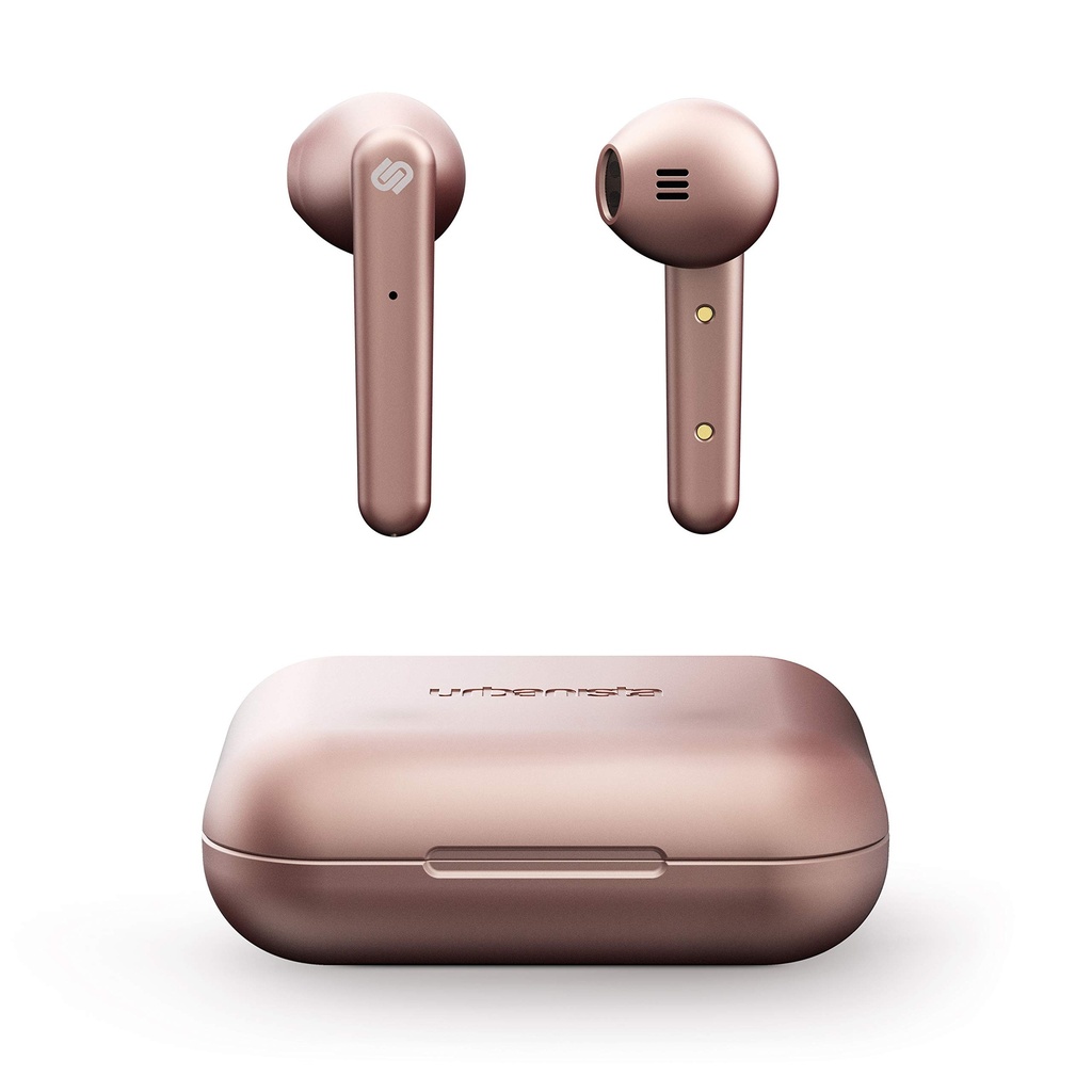 Urbanista Stockholm True Wireless Earbuds 14h Playtime Bluetooth 5.0 With Charging Case, Touch Controls & Dual Mic Earphones Compatible With Android And Ios - Rose Gold