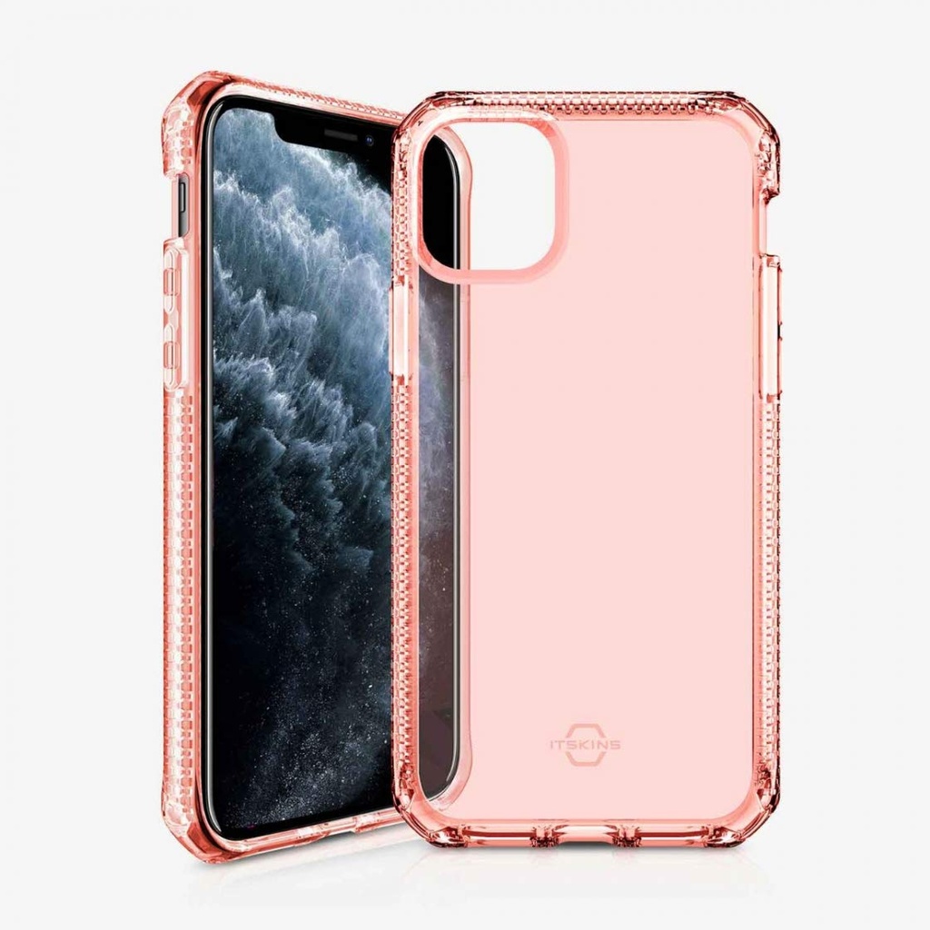 Itskins Spectrum Clear Protective Phone Case Compatible With Apple Iphone 11 Pro Max, Slim Hybrid Case, Anti-Yellowing, And Heavy Duty Shockproof Cover, Military Phone Case | Coral