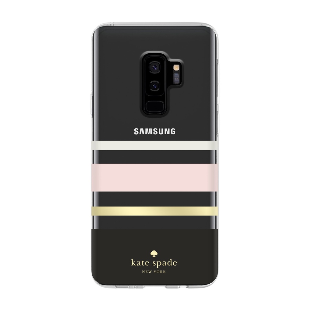 Kate Spade New York Protective Hardshell Case For Samsung Galaxy S9+ - Multi Charlotte Stripe Black / Cream / Blush / Gold