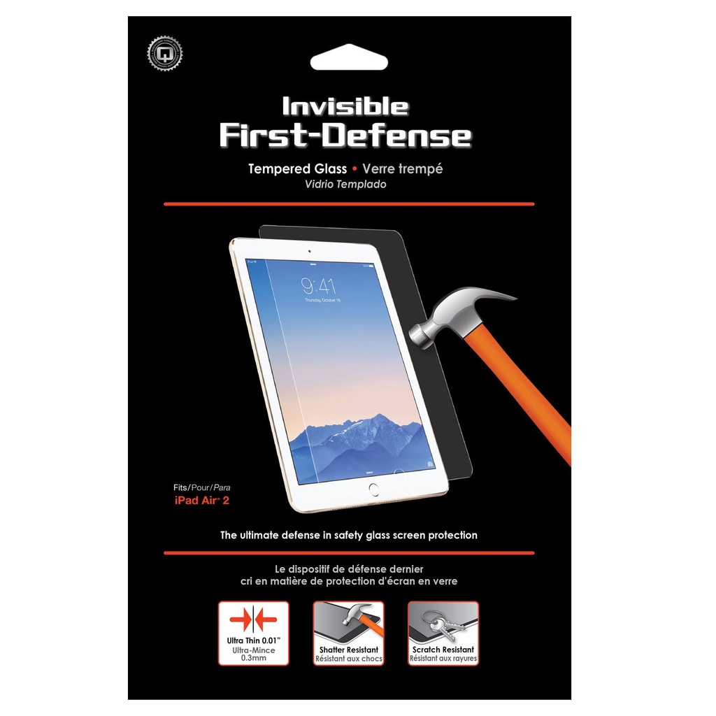 Qmadix Invisible First-Defense For Apple Ipad Air 2 - Retail Packaging - Clear