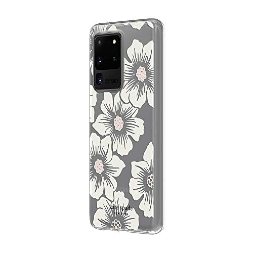 KATE SPADE NEW YORK PROTECTIVE HARDSHELL CASE (1-PC COMOLD) FOR SAMSUNG LARGE - HOLLYHOCK FLORAL CLEAR/CREAM WITH STONES