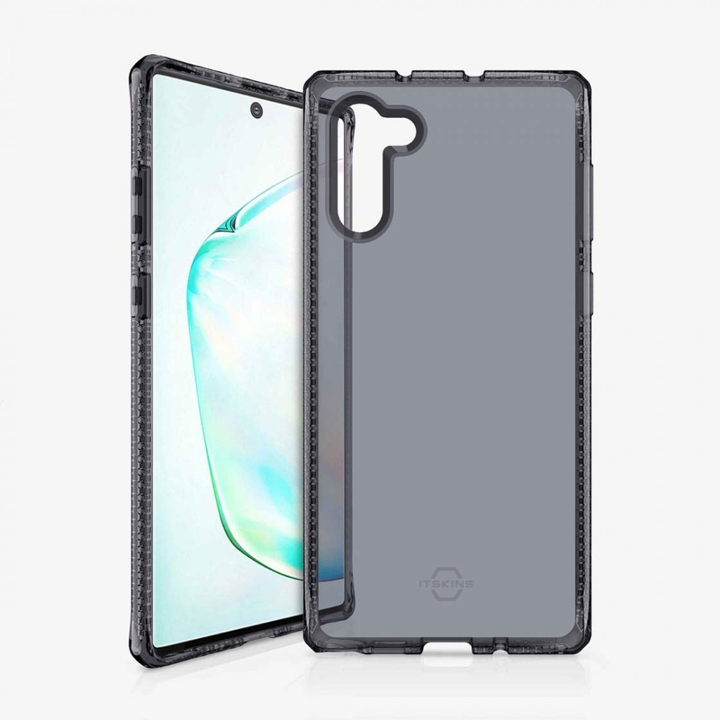 Itskins Spectrum Clear Protective Phone Case Compatible With Galaxy Note10, Slim Hybrid Case, Anti-Yellowing, And Heavy Duty Shockproof Cover, Military Phone Case - Smoke
