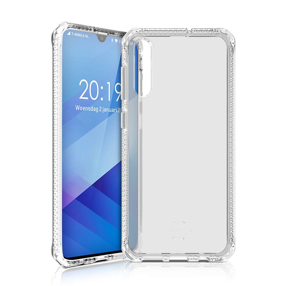 Itskins Spectrum Clear Protective Phone Case Compatible With Samsung Galaxy A50, Slim Hybrid Case, Anti-Yellowing, And Heavy Duty Shockproof Cover, Military Phone Case - Transparent