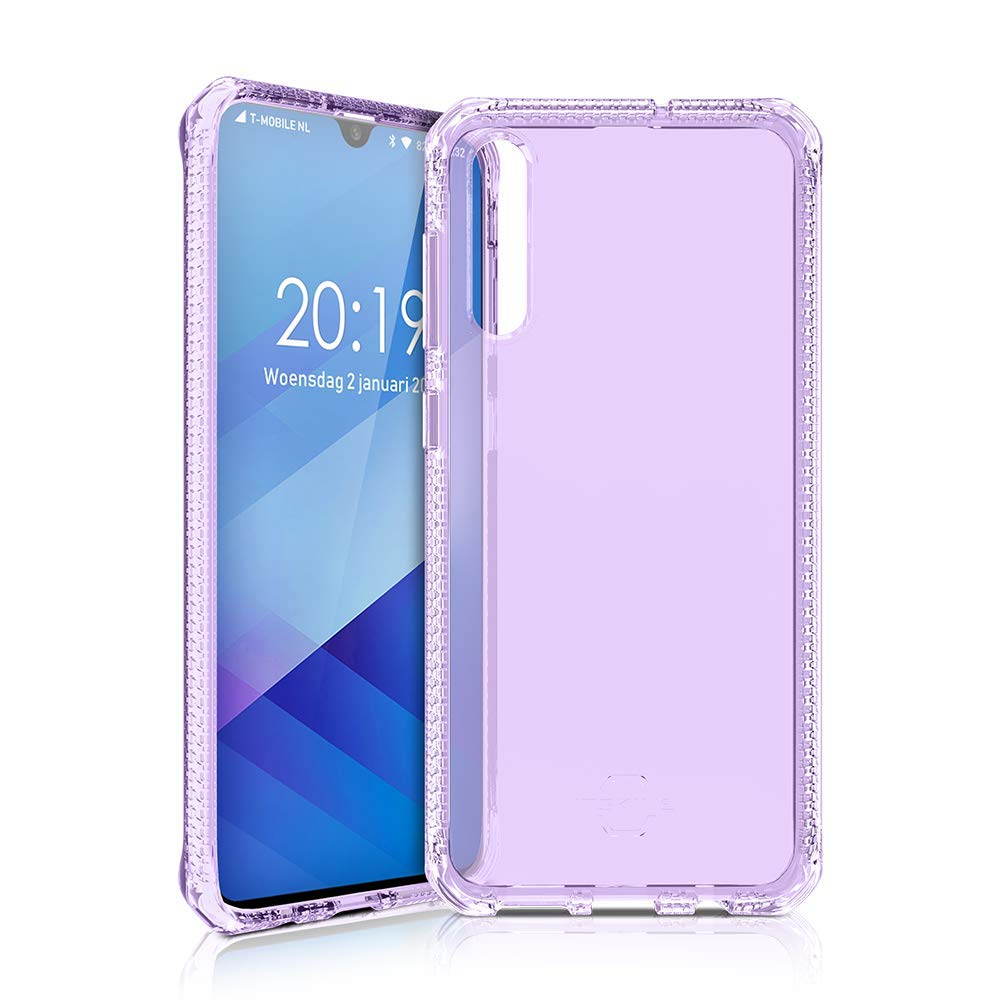Itskins Spectrum Clear Protective Phone Case Compatible With Samsung Galaxy A50, Slim Hybrid Case, Anti-Yellowing, And Heavy Duty Shockproof Cover, Military Phone Case - Light Purple