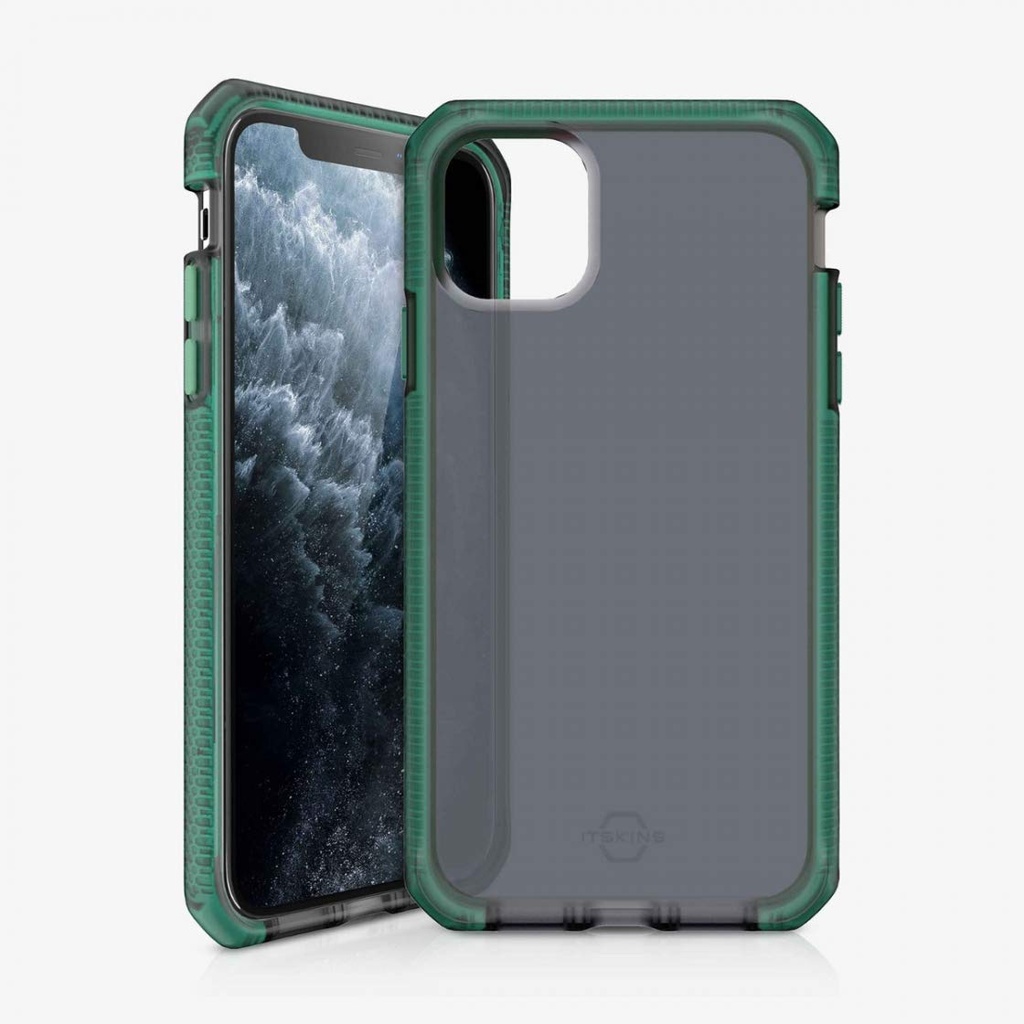 Itskins Supreme Frost Protective Phone Case Compatible With Iphone 11 Pro Max, Slim Hybrid Case, Anti-Slip, Heavy Duty Shockproof Cover, Military Phone Case | Tiffany Green And Black