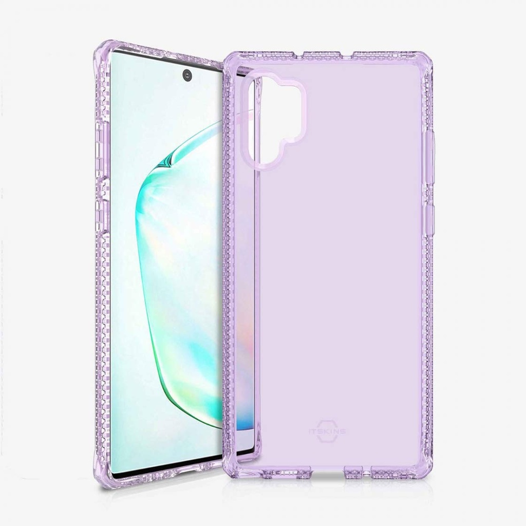 Itskins Spectrum Clear Protective Phone Case Compatible With Galaxy Note10 Plus, Slim Hybrid Case, Anti-Yellowing, And Heavy Duty Shockproof Cover, Military Phone Case - Light Purple