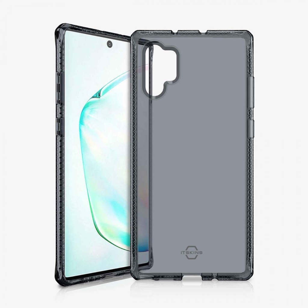 Itskins Spectrum Clear Protective Phone Case Compatible With Galaxy Note10 Plus, Slim Hybrid Case, Anti-Yellowing, And Heavy Duty Shockproof Cover, Military Phone Case - Smoke