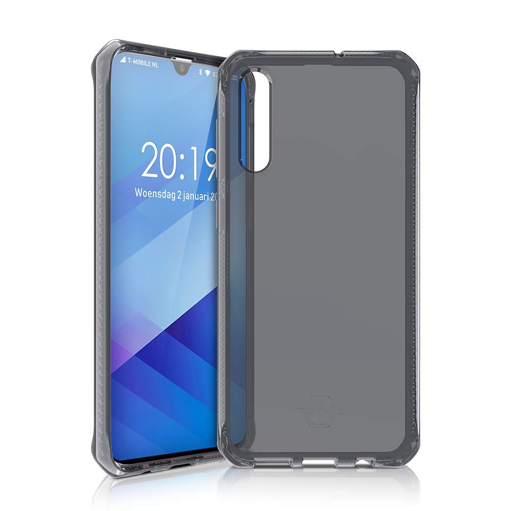Itskins Spectrum Clear Protective Phone Case Compatible With Samsung Galaxy A50, Slim Hybrid Case, Anti-Yellowing, And Heavy Duty Shockproof Cover, Military Phone Case - Black