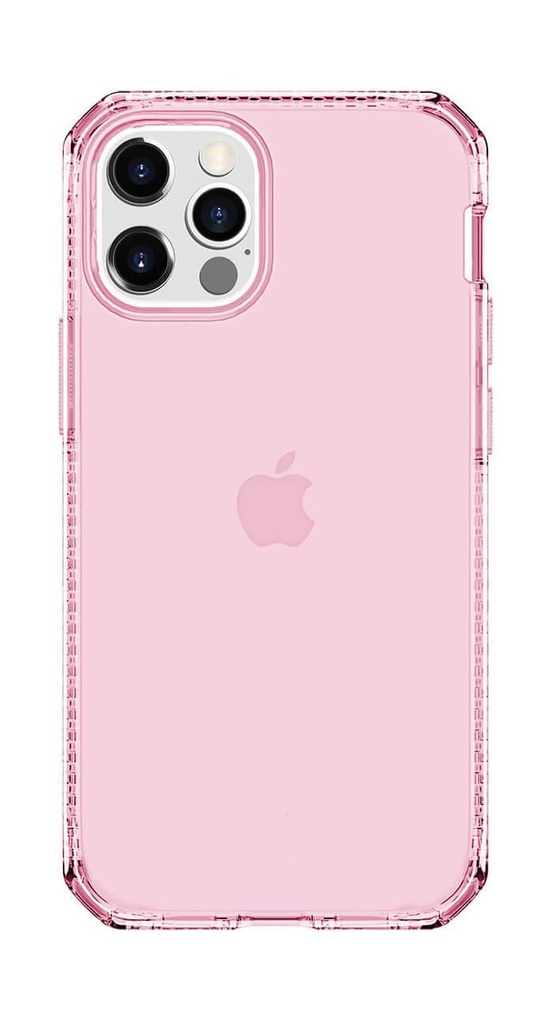 Itskins Spectrum Clear Protective Phone Case Compatible With Iphone 12/12 Pro, Slim Hybrid Case, Anti-Yellowing, And Heavy Duty Shockproof Cover, Military Phone Case | Light Pink