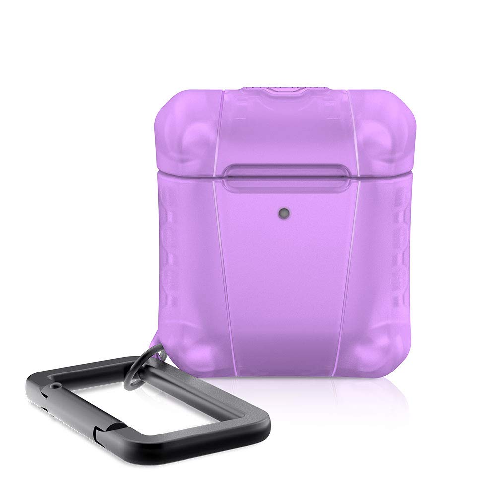 Itskins Spectrum Frost For Airpods, Shockproof Protective Case Compatible With Apple Airpods, Supports Wireless Charging, Front Led Visible - Light Purple
