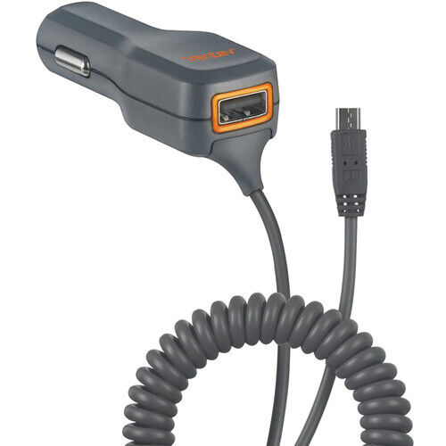 VENTEV DASHPORT 2100C COILED CAR CHARGER W/ MICRO USB CONNECTOR AND 1A USB PORT