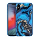Laut - Mineral Glass For Iphone Xs/Iphone X | 9h Super Tough Tempered Glass | Anti-Scratch | Compatible With Wireless Chargers (Mineral Blue)