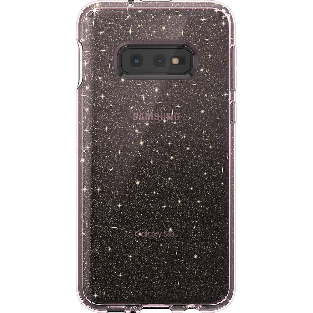 Speck Presidio Clear+Glitter Samsung Galaxy S10e Case, Glitter Bella Pink With Gold Glitter/Bella Pink (124581-6603)