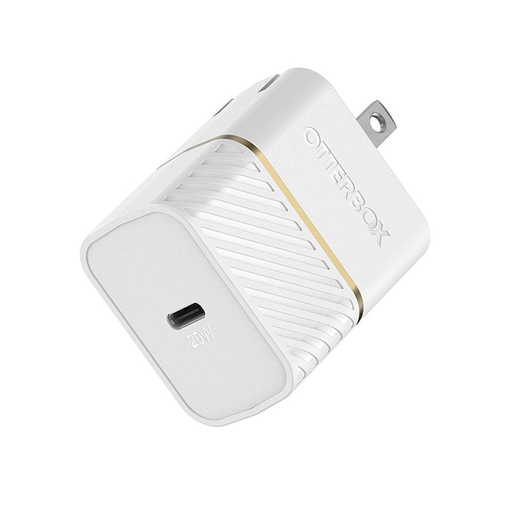 OTTERBOX - FAST CHARGE 20W USB-C WALL CHARGER - WHITE