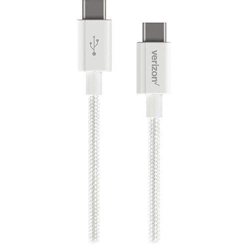 Verizon 4-Ft Usb-C To Usb-C Braided Charge-And-Sync Cable, White