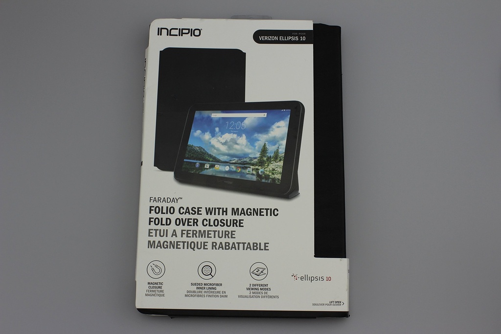 Verizon Ellipsis 10 Case, Incipio [Folio Case][Hard Shell] Faraday Case For Verizon Ellipsis 10-Black