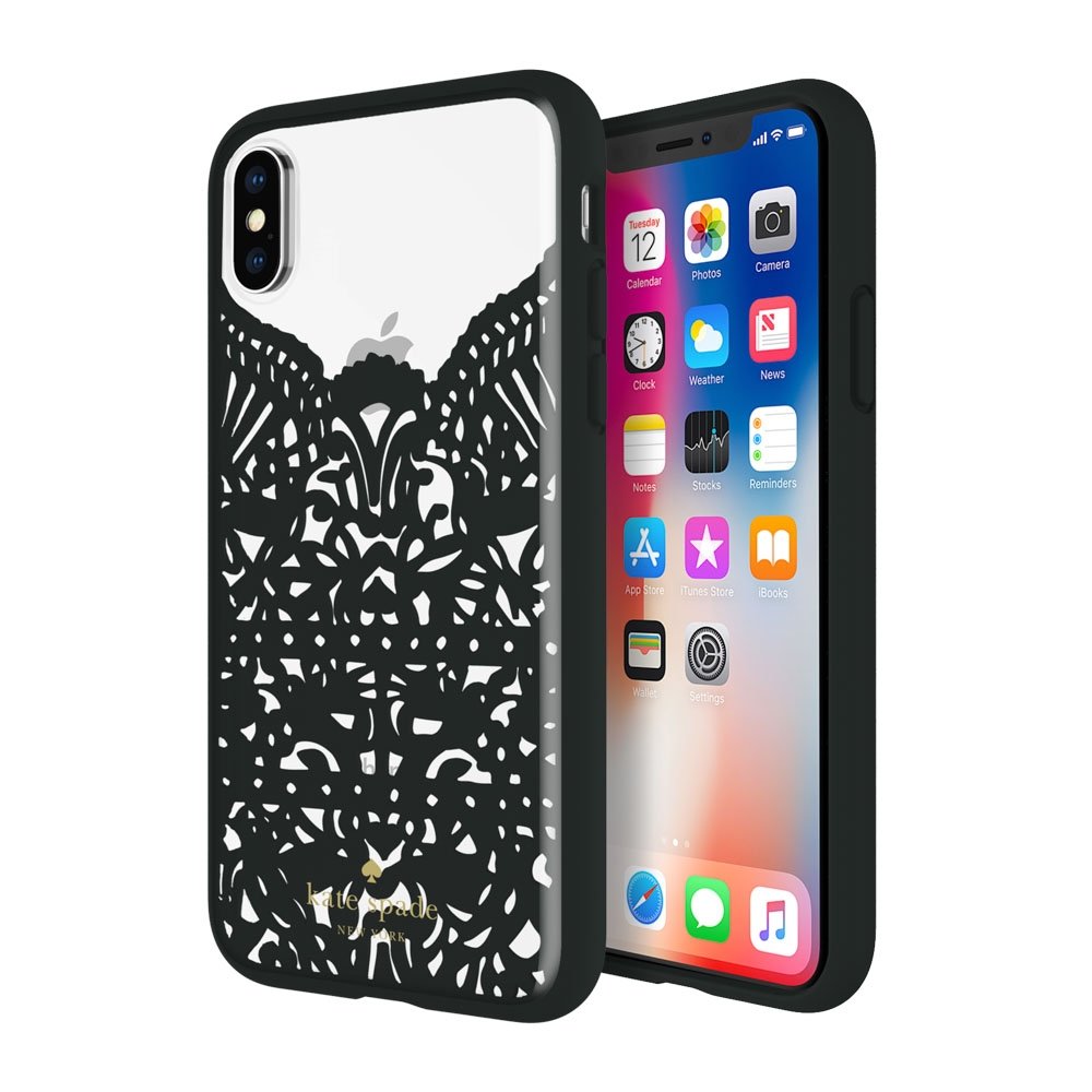 Incipio Apple Iphone X Kate Spade New York Lace Cage Case - Lace Hummingbird Black And Clear
