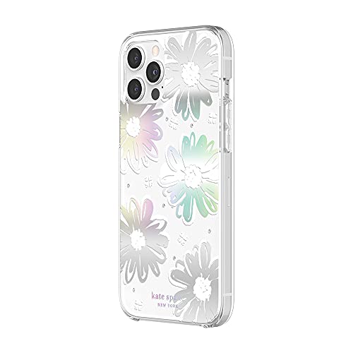 KATE SPADE NEW YORK PROTECTIVE HARDSHELL CASE COMPATIBLE WITH IPHONE 12 PRO MAX - DAISY IRIDESCENT FOIL/WHITE/CLEAR/GEMS