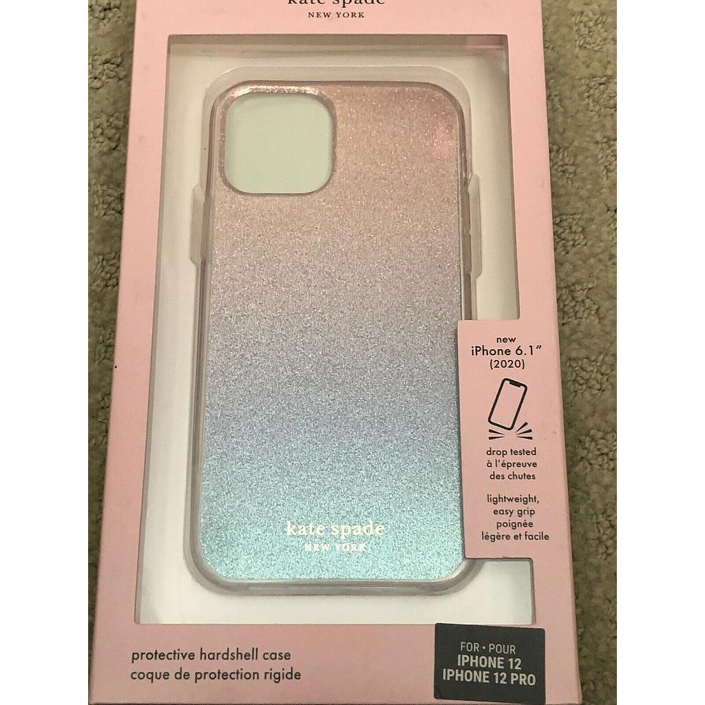 KATE SPADE HARDSHELL PHONE CASE FOR IPHONE 12 PRO MAX GLITTER OMBRE PINK BLUE SEE ORIGINAL LISTING