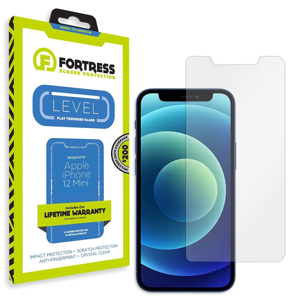 Fortress Compatible With Iphone 12 Mini Screen Protector With $200 Device Coverage [9h Tempered Glass] Anti-Scratch, Drop Protection [Lifetime Replacements] Anti-Fingerprint