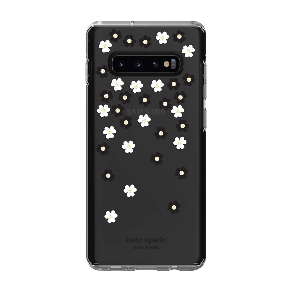 Kate Spade Defensive Hardshell Case For Galaxy S10 Plus - Hollyhock Cream/Clear