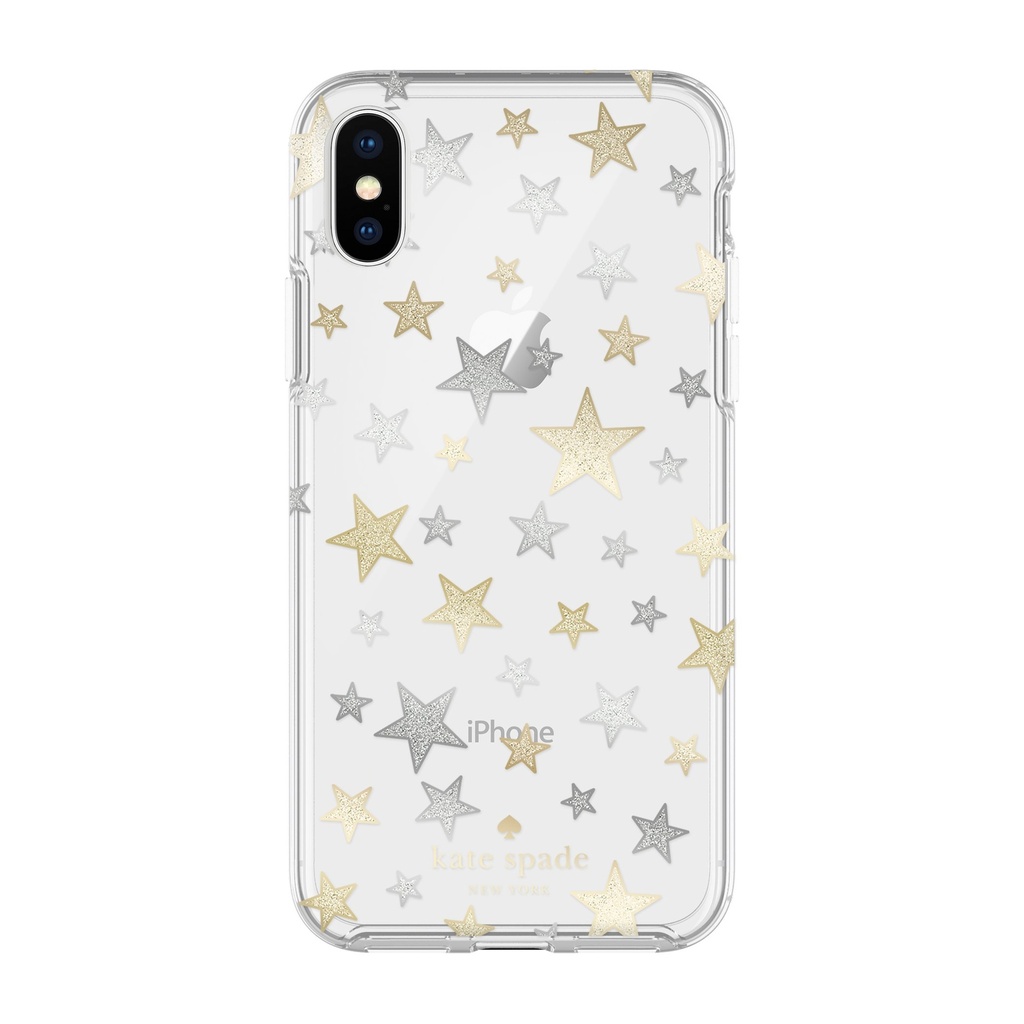 Incipio Apple Iphone X Kate Spade New York Protective Hard-Shell Case - Stars Clear/Gold/Silver