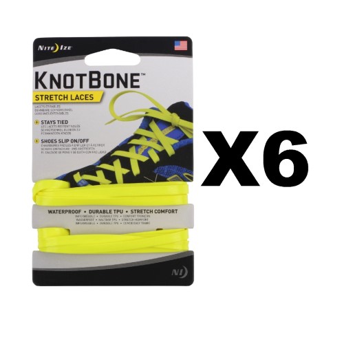 Nite Ize Knotbone Stretch Laces, Neon Yellow