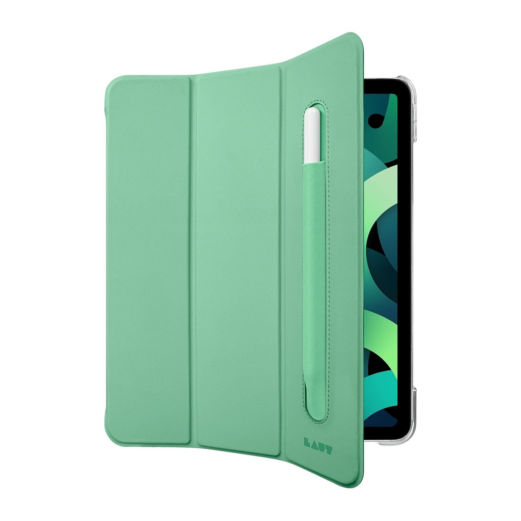 Laut - Huex Folio Case Compatible With Ipad Air 10.9-Inch (2020) | Built-In Apple Pencil Holder | Crystal Clear Hard Back Casing | Slim & Ultra-Lightweight • Green