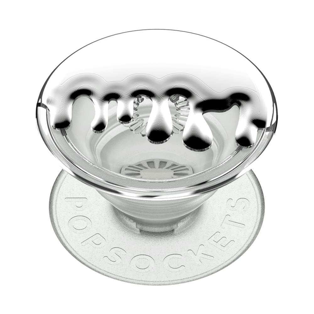 Popsockets Translucent Phone Grip With Expanding Kickstand, Popsockets For Phone, Translucent Popgrip - Chrome Drip Silver