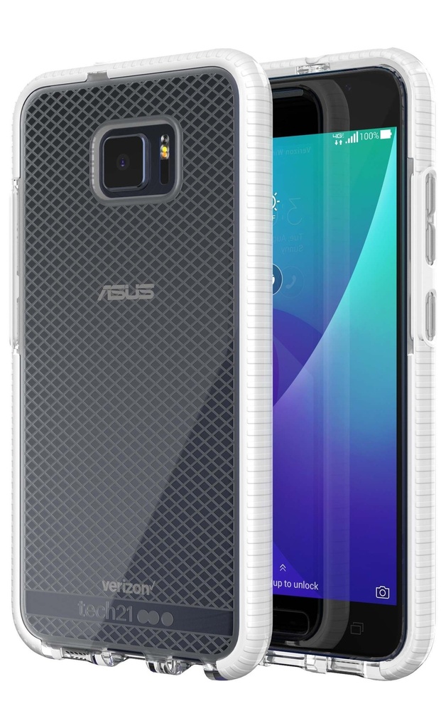 Tech21 Evo Check Shock Absorbent Oem Protection Case For Asus Zenfone V - White/ Clear Retail Packaging
