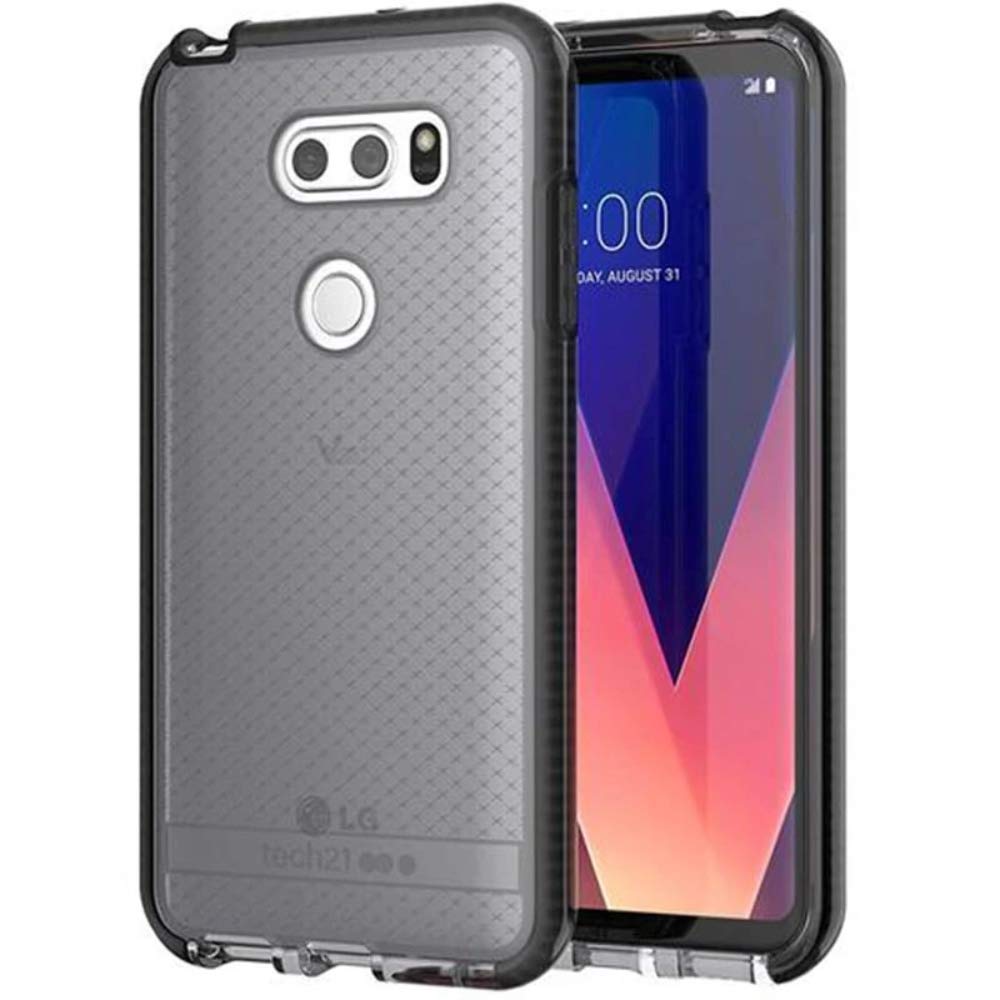 Tech21 Black Smoke Evo Check Anti-Shock Case Tpu Cover For Lg V30/V30 Plus/V30+/V30s/V35 Thinq