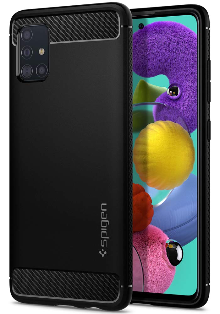 Spigen For Galaxy A51 Case, Rugged Armor [Military-Grade Protection] - Matte Black