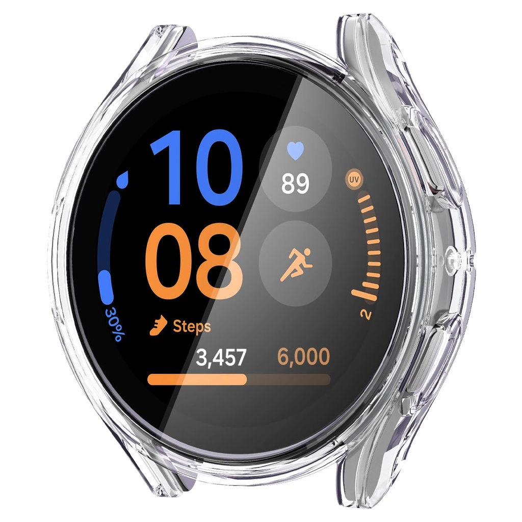 Spigen Ultra Hybrid Case With Full Coverage Screen Protector Designed For Samsung Galaxy Watch Fe (2024), 5 40mm (2022), 4 40mm (2021) Cover - Crystal Clear