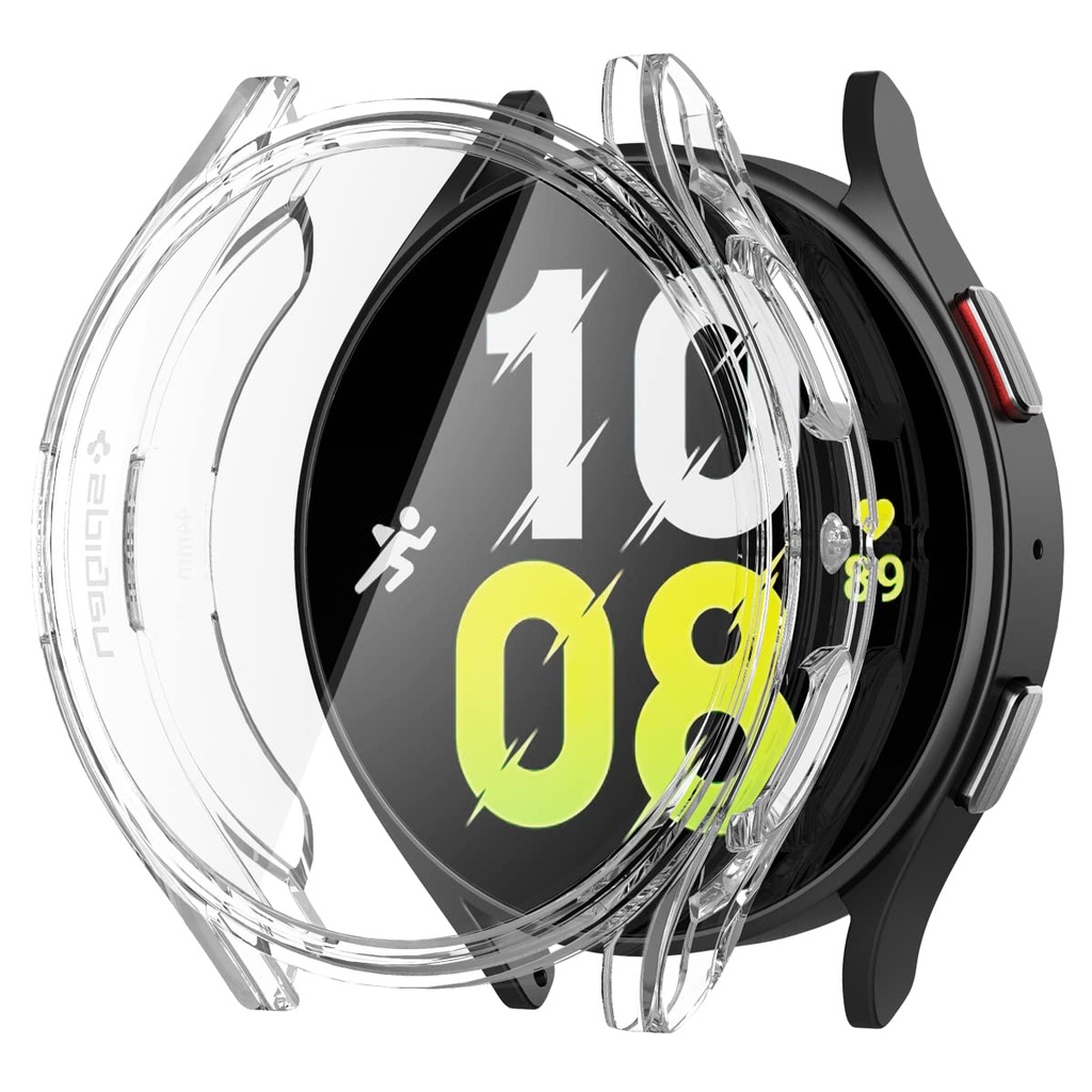 Spigen Ultra Hybrid Case With Full Coverage Screen Protector Designed For Samsung Galaxy Watch 5 44mm (2022), 4 44mm (2021) - Crystal Clear