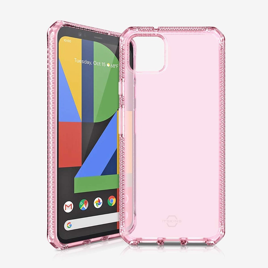 Itskins Spectrum Clear Protective Phone Case Compatible With Google Pixel 4 Xl, Slim Hybrid Case, Anti-Yellowing, And Heavy Duty Shockproof Cover, Military Phone Case | Light Pink