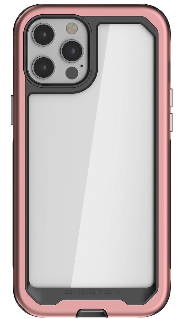 Ghostek Atomic Slim Iphone 12 Pro Max Case - Metal Bumper, Lightweight Military Grade Alloy Protective Phone Case, Shockproof - Wireless Charging Compatible 12 Pro Max Phone Case 5g (2020)(6.7")(Pink)