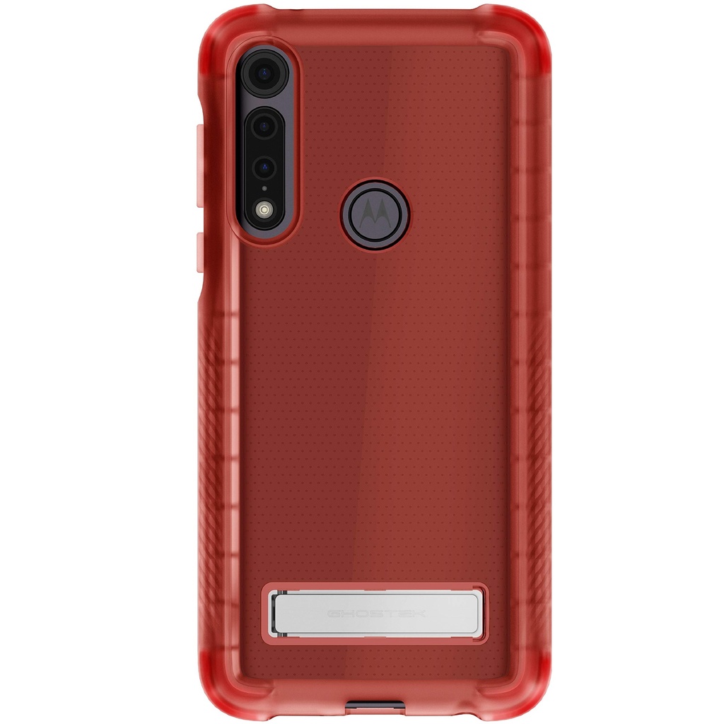 Ghostek Covert Moto G Power Clear Case With Stand Super Slim Thin Shockproof Design Heavy Duty Protection Hand Gripper Bumper Wireless Charging Compatible For 2020 Moto G Power (6.4 Inch) - (Pink)