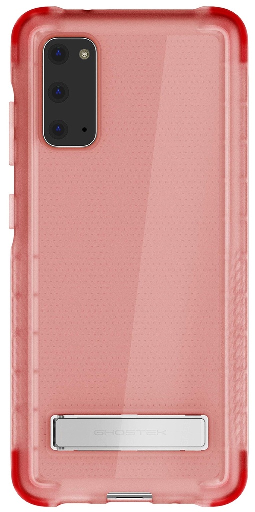 Ghostek Covert Galaxy S20 Clear Case With Built-In Stand And Secure Hand Grip Bumper Super Thin Slim Fit Design And Wireless Charging Compatible Phone Cover For 2020 Galaxy S20 5g (6.2 Inch) - (Pink)