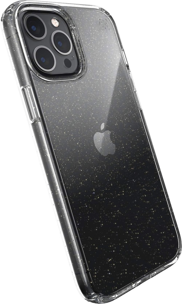 Speck Products Presidio Perfect-Clear + Glitter Iphone 12 Pro Max Case, Clear With Gold Glitter/Clear