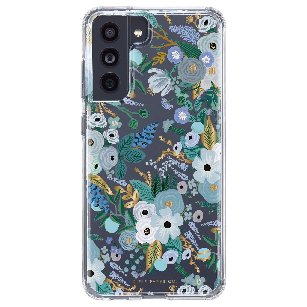 Rifle Paper Co. Samsung Galaxy S21 Fe 5g Case Cover - 10ft Drop Protection With Wireless Charging - Fashionable 6.4' Cute Phone Case For Samsung S21 Fe - Anti Scratch, Slim Fit - Garden Party Blue