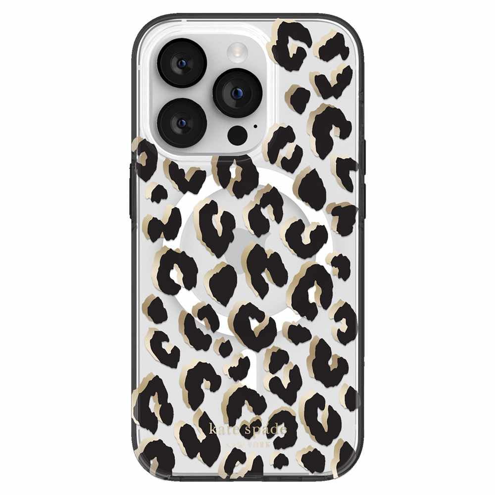 Kate Spade New York Protective Hardshell Case Compatible With Magsafe For Apple Iphone 14 Pro - City Leopard Black [Ksiph-235-Ctlb]